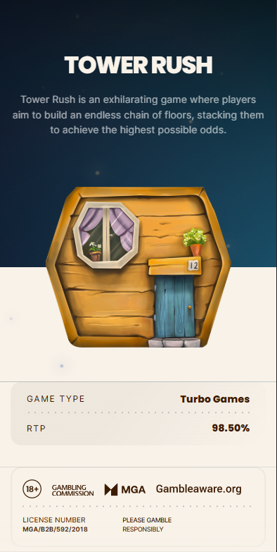 De interface van het Tower Rush-spel met voorbeelden van torens en bonussen.